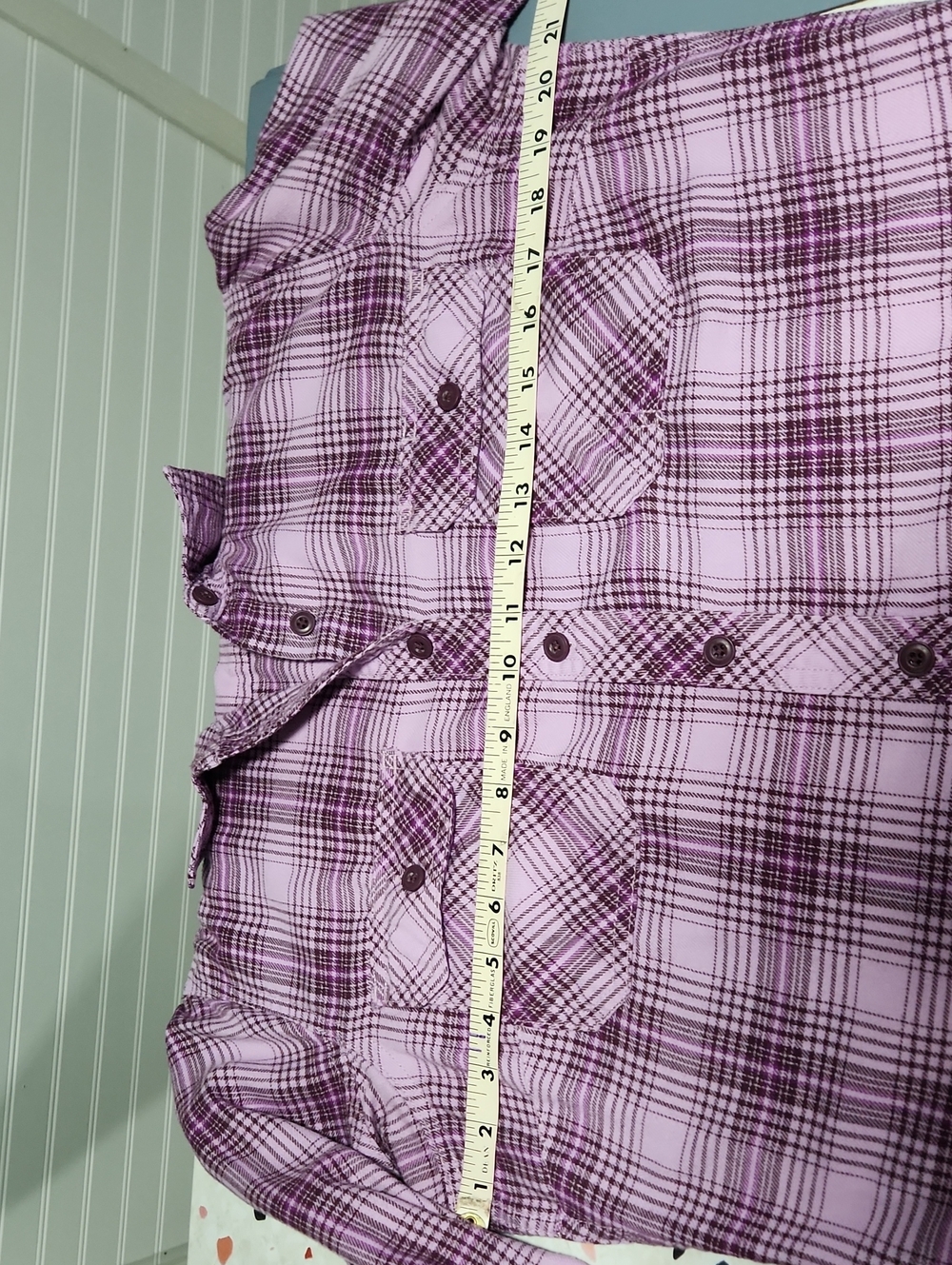 Duluth Trading Co Lavender Plaid Shirt - Picture 6 of 6